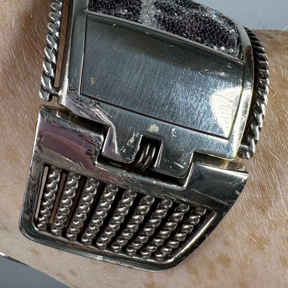 Brighton Leopard Print Crystal Wide Cuff Bracelet with Hinged Closure - Picture 4 of 15